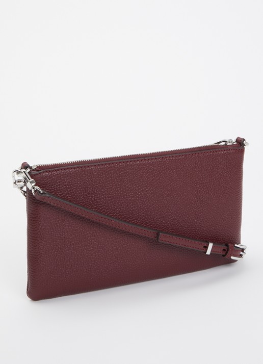 Michael Kors Jet Set crossbodytas van leer - achterkant bordeauxrood
