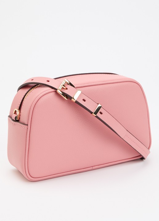 Michael Kors Jet Set M crossbodytas van leer - achterkant 5 lichtroze