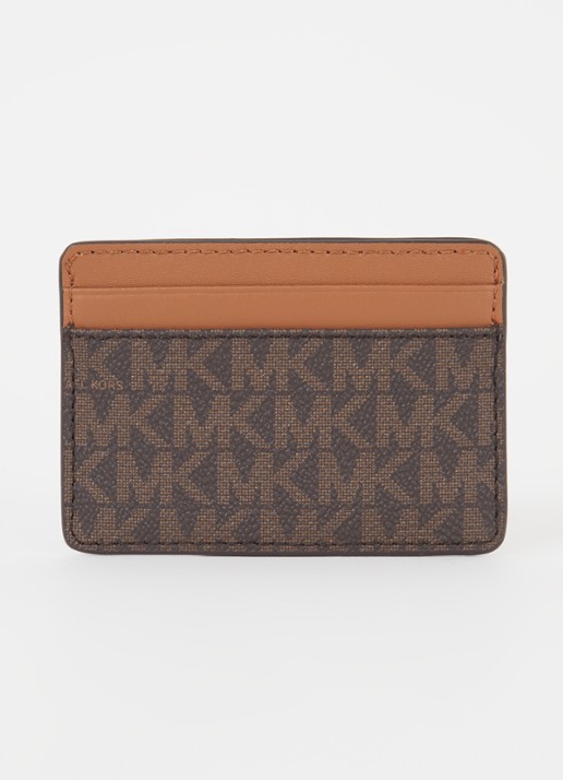 Michael Kors Jet Set pasjeshouder met logoprint - achterkant bruin