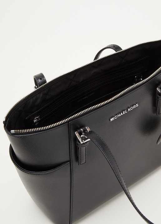 Michael Kors Jet Set schoudertas van leer - detail 3 zwart