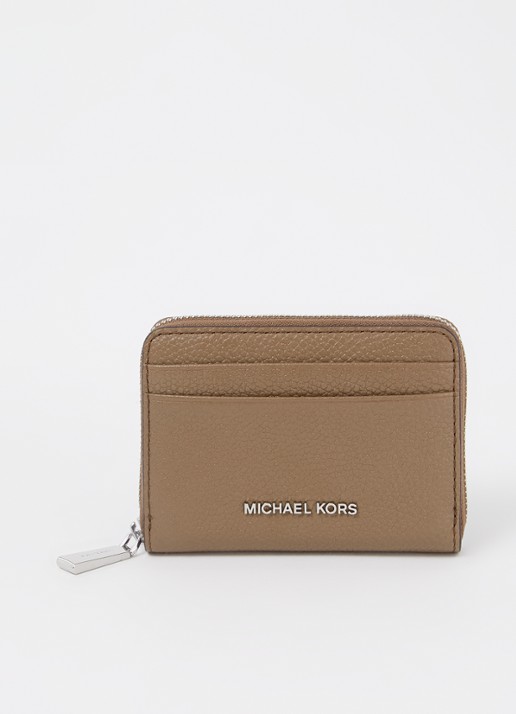 Michael Kors Jet Set Small portemonnee van leer - voorkant 2 beige