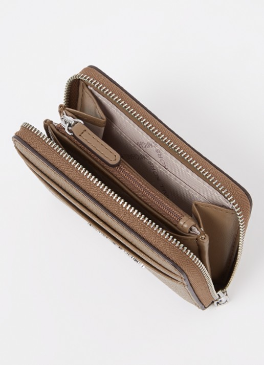 Michael Kors Jet Set Small portemonnee van leer - voorkant 3 beige