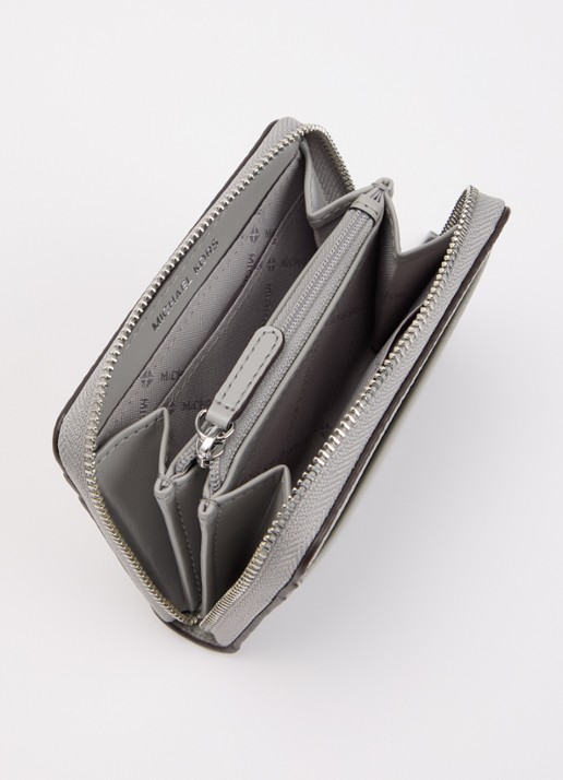 Michael Kors Jet Set Small portemonnee van leer - voorkant 2 grijs