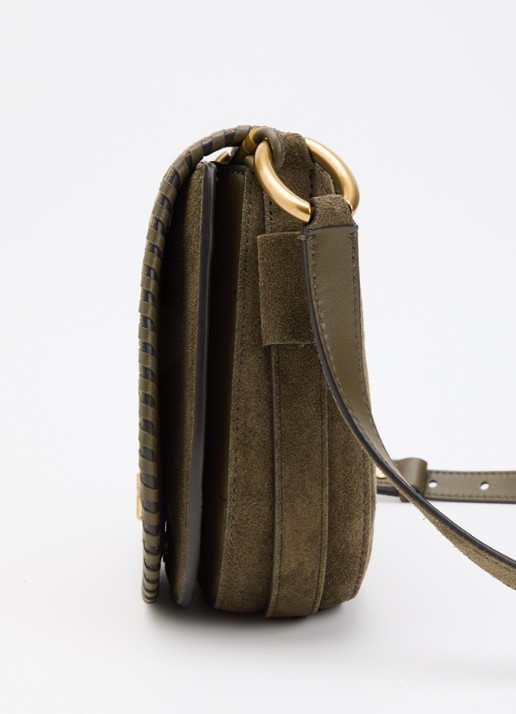 Michael Kors Josie crossbodytas van suède - detail 3 khaki