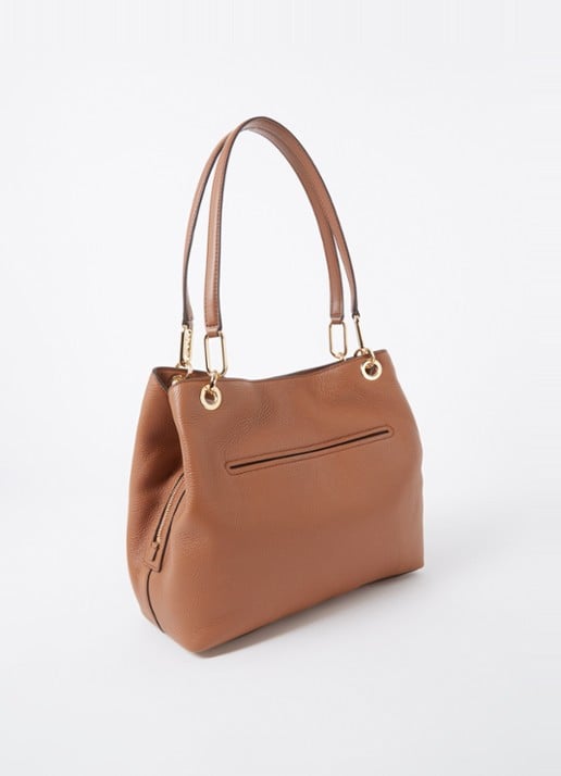 Michael Kors Kensington Large schoudertas van leer  - achterkant 5 cognac