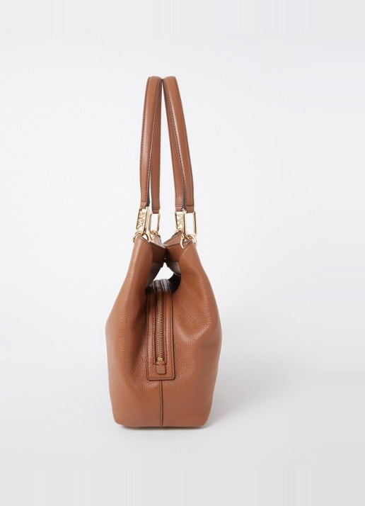 Michael Kors Kensington Large schoudertas van leer  - detail 2 cognac