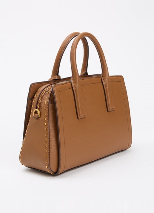 Michael Kors Laila handtas van leer met afneembare schouderriem - achterkant bruin