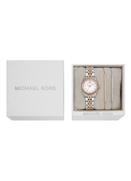 Michael Kors Lexington horloge en armbanden set van 3 MK4817SET - detail 3 zilver
