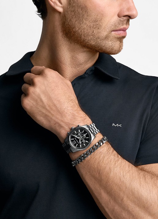 Michael Kors Lexington horloge met armband in set van 2 MK9217SET - voorkant 2 zilver