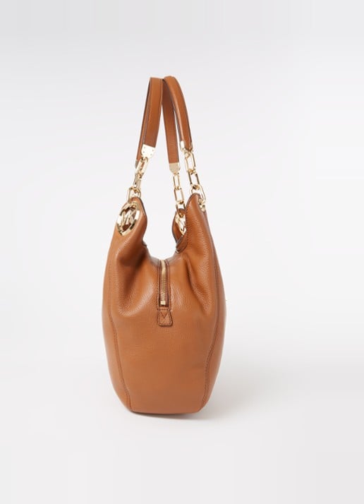 Michael Kors Lillie Large schoudertas van leer  - detail 3 roestbruin