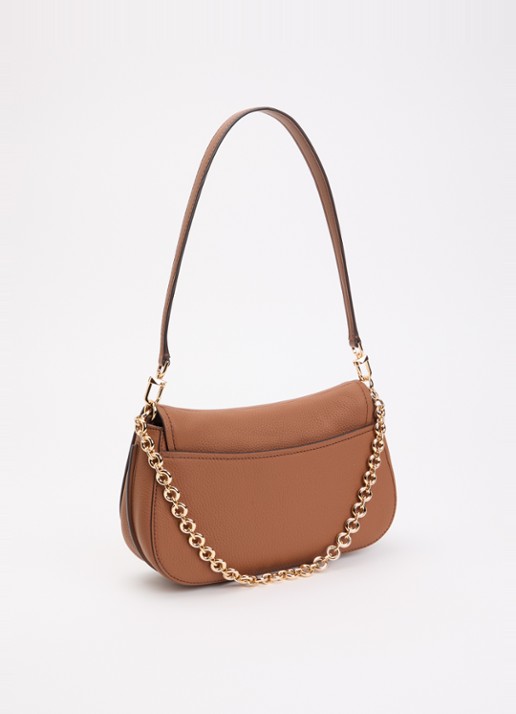 Michael Kors Nolita Medium schoudertas van leer met afneembare schouderriem - achterkant camel
