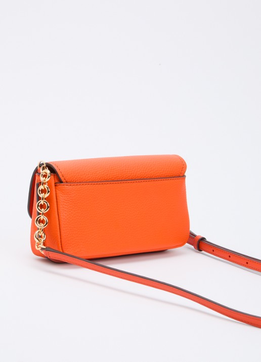 Michael Kors Nolita Small crossbodytas van leer met verstelbare schouderriem - achterkant oranje