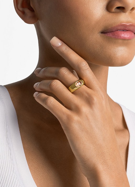 Michael Kors Premium ring verguld MKJ8484710 - voorkant 2 goud