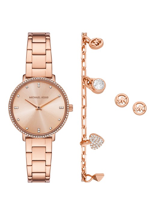 Michael Kors Pyper Horloge Giftset MK7645SET - voorkant roségoud