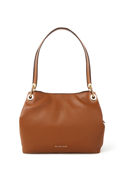 Michael Kors Raven Large schoudertas van leer - voorkant bruin