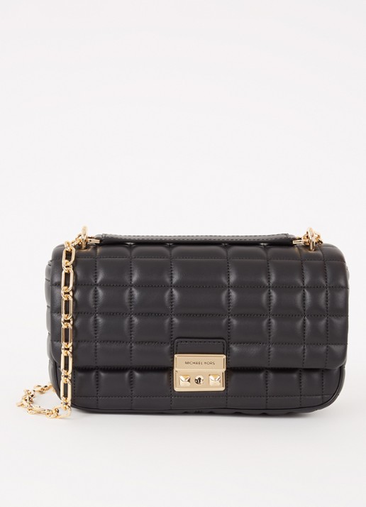 Michael Kors Tribeca L crossbodytas van leer met quilt patroon
