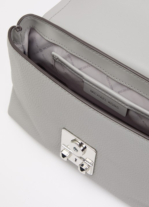 Michael Kors Tribeca schoudertas van leer met afneembare schouderriem  - detail 5 grijs