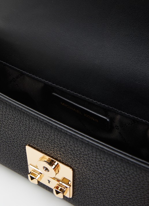 Michael Kors Tribeca schoudertas van leer met verstelbare schouderriem - detail 2 zwart