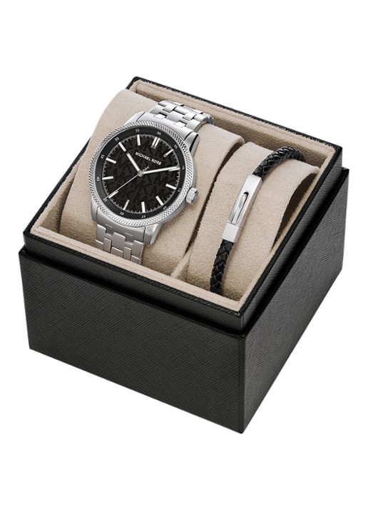 Michael Kors Wolfe Horloge Giftset MK9291SET - detail 4 zilver