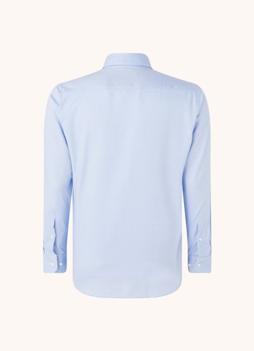 Michaelis Slim fit strijkvrij overhemd met cut away kraag   - achterkant lichtblauw