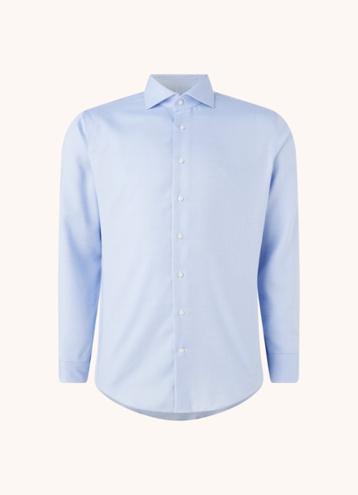 Michaelis Slim fit strijkvrij overhemd met cut away kraag   - detail 2 lichtblauw