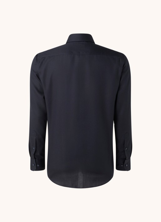 Michaelis Slim fit strijkvrij overhemd met cut away kraag   - achterkant 2 donkerblauw