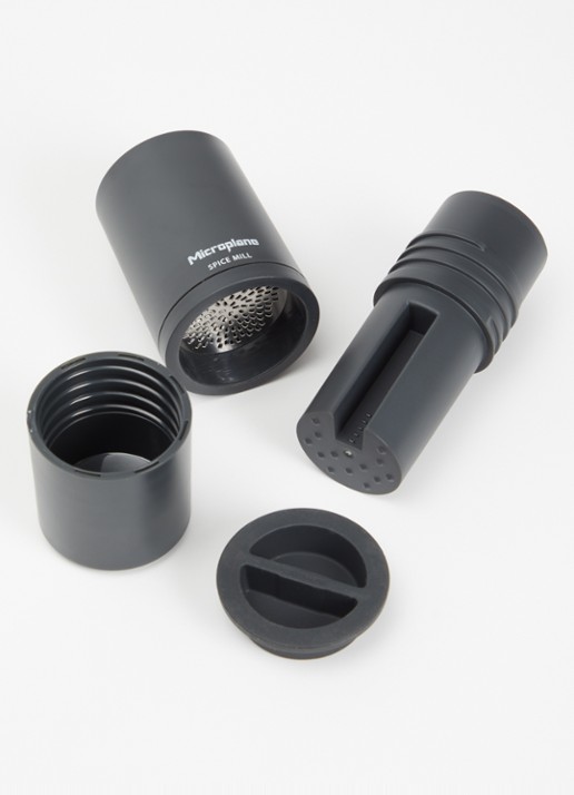 Microplane Spice Mill kruidenmolen 11,5 cm - voorkant 2 donkergrijs