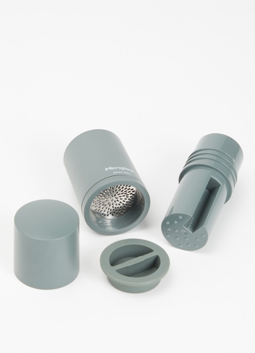 Microplane Spice Mill kruidenmolen 11,5 cm - voorkant 2 olijfgroen