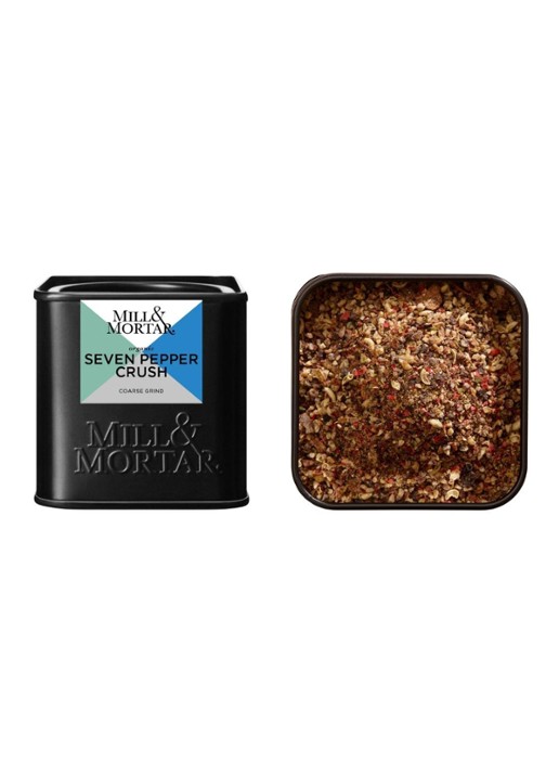 Mill & Mortar Seven Pepper Crush peper 50 gram - voorkant 2 zwart