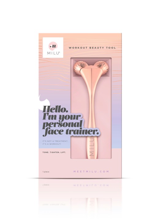Milu Workout Beauty Tool - gezichtsroller - voorkant 2 roségoud