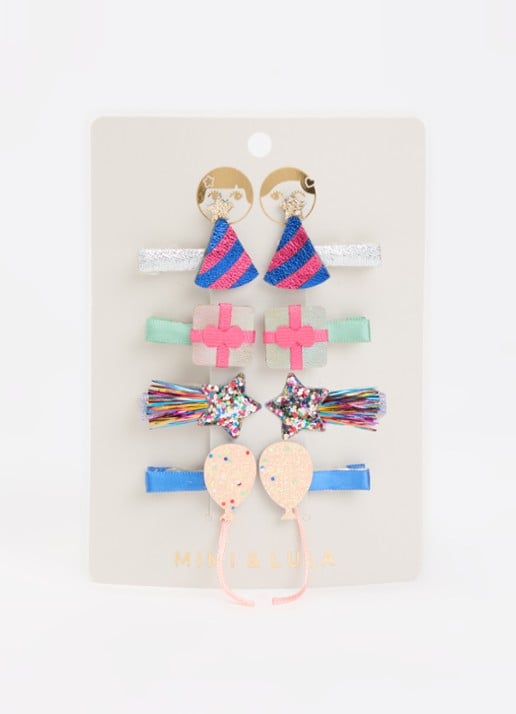 Mimi & Lula Birthday Party Mini haarclip in set van 8