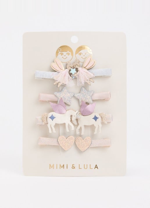 Mimi & Lula Dreamy Fairy Salon haarclip in set van 8 - voorkant 2 roze
