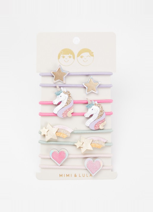 Mimi & Lula Dreamy Unicorn Ponies haarelastiekjes in 8-pack