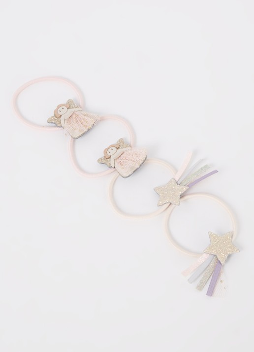 Mimi & Lula Fairy Pony Pack haarelastiekjes in 4-pack - detail lichtroze