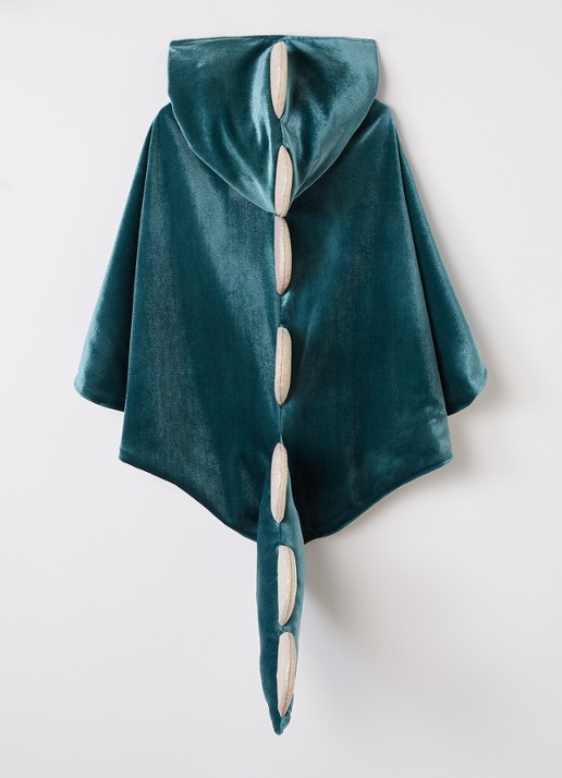 Mimi & Lula Friendly Dino cape - voorkant 3 donkergroen