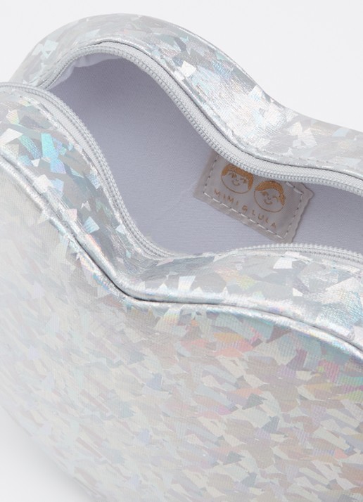 Mimi & Lula Holographic Heart crossbodytas met metallic finish - detail 3 zilver