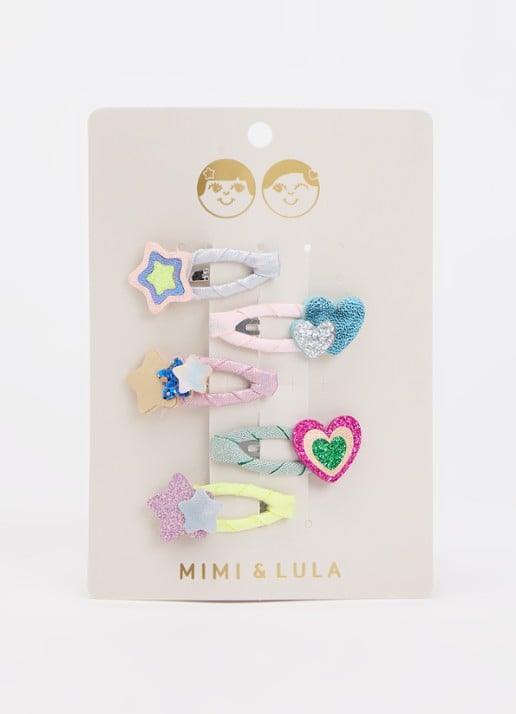 Mimi & Lula Layered Hearts & Stars haarclip in set van 5