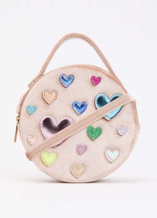 Mimi & Lula Scatter Heart schoudertas van fluweel met afneembare schouderriem