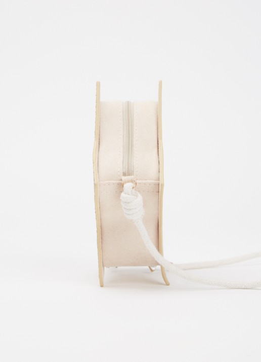 Mimi & Lula Sparkly Glitter Star crossbodytas van fluweel met glitter - detail 2 beige