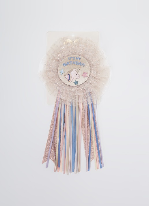 Mimi & Lula Unicorn Birthday rozet met glitter