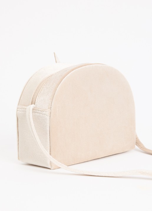 Mimi & Lula Velvet Unicorn crossbodytas met applicatie - achterkant beige