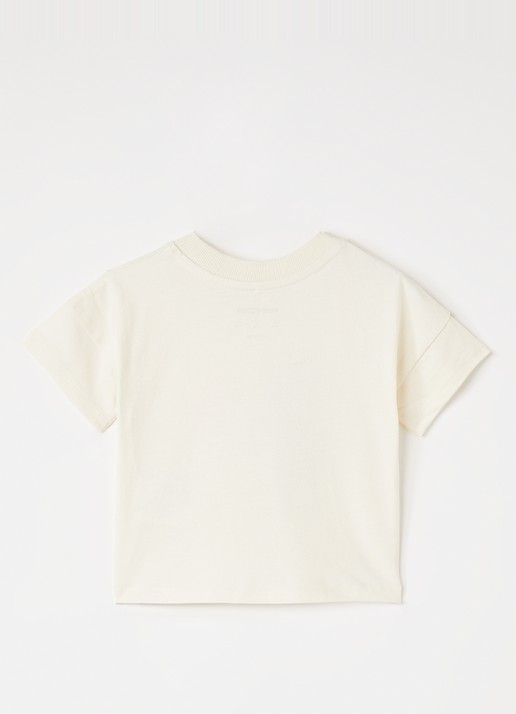 Mini Rodini Alien Travel Agency T-shirt met print - voorkant 2 gebroken wit