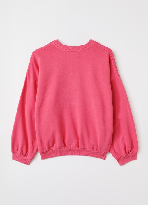 Mini Rodini Chenille sweater met borduring - voorkant 2 roze