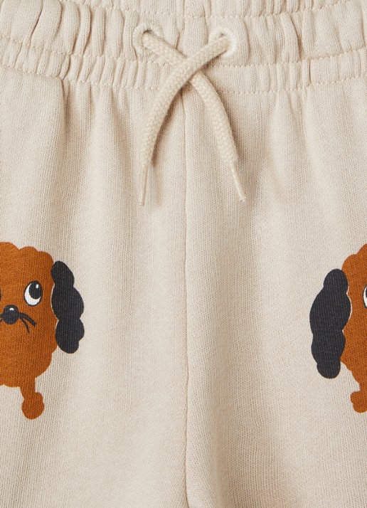 Mini Rodini Doggies tapered fit joggingbroek met print - detail 3 beige