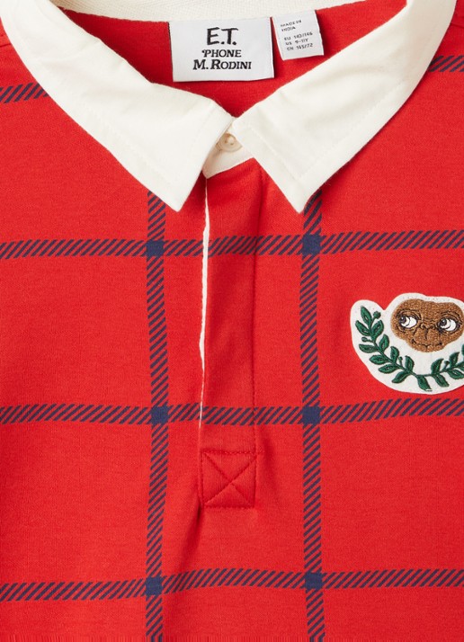 Mini Rodini E.T. polo met ruitdessin - detail 3 rood