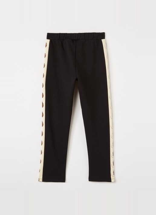Mini Rodini Elephant Shrew straight fit joggingbroek met trekkoord - voorkant 3 zwart