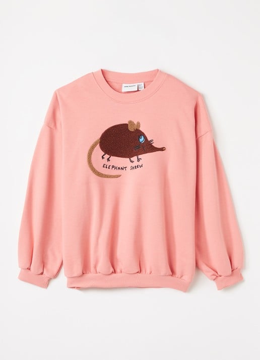 Mini Rodini Elephant Shrew sweater met borduring