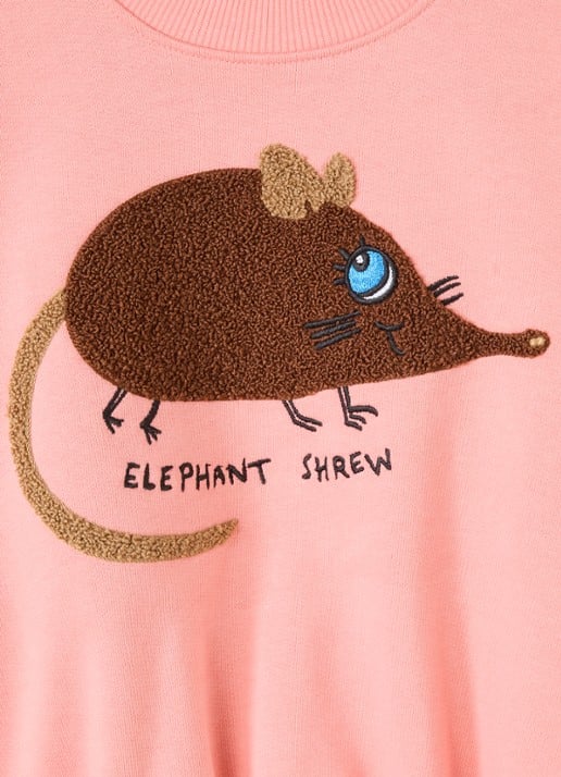 Mini Rodini Elephant Shrew sweater met borduring - detail 3 roze