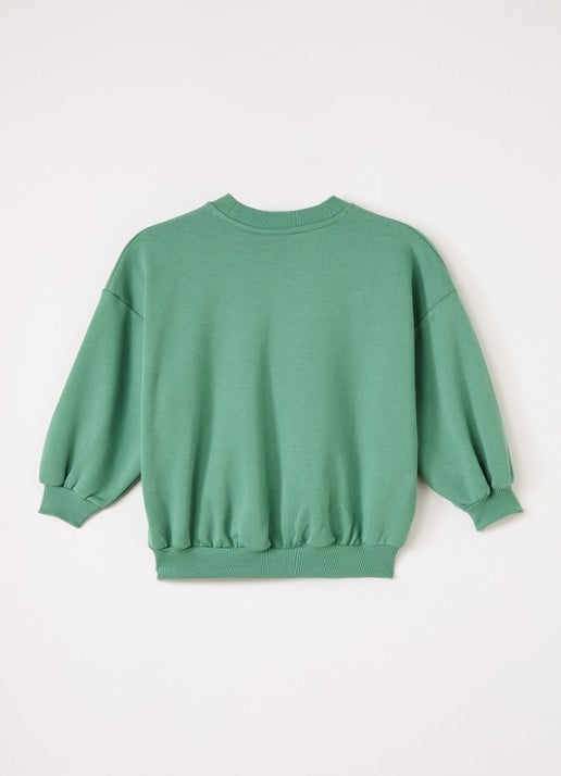 Mini Rodini Elephant Shrew sweater met borduring - voorkant 2 groen