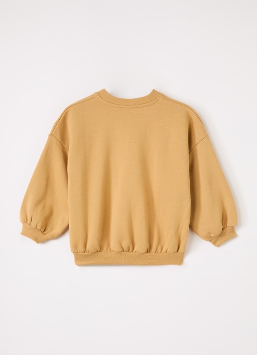 Mini Rodini Elephant Shrew sweater met borduring - voorkant 3 donkerbeige